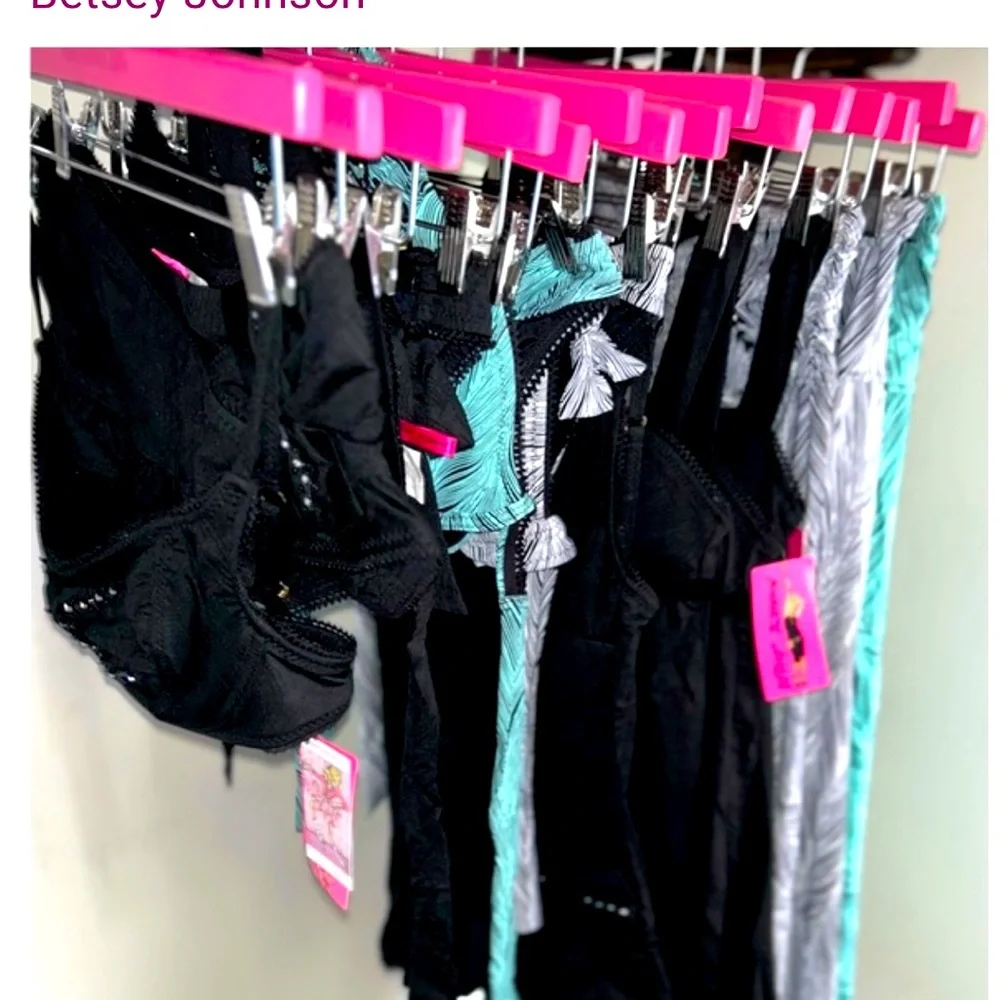 BETSEY JOHNSON Swim Teal Black
Rhinestone Bow Bikini. Size Small Top & Bottom - Picture 2 of 12